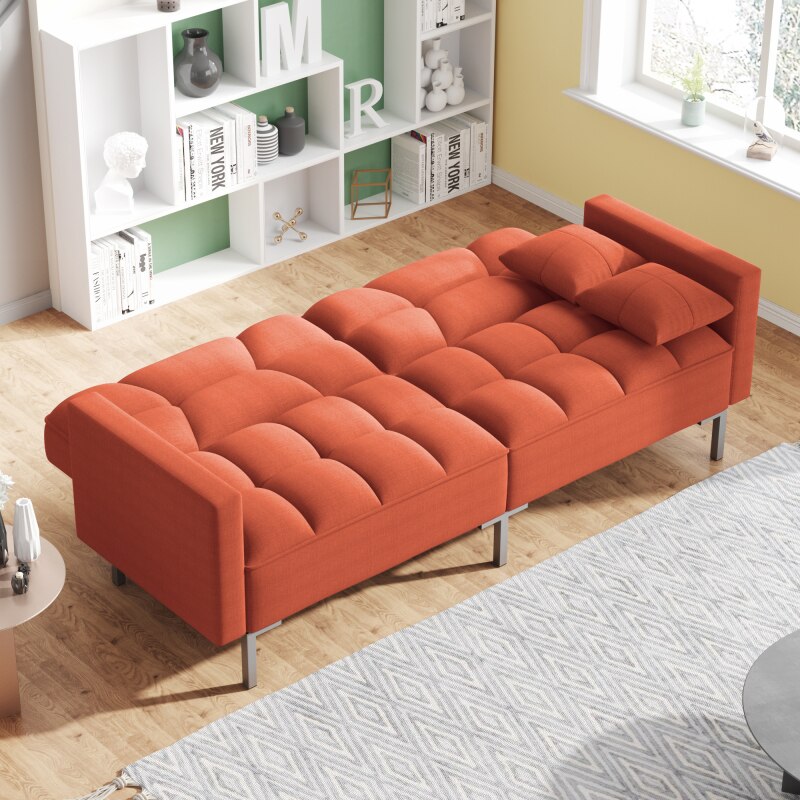 Linen Futon Upholstered Sofa